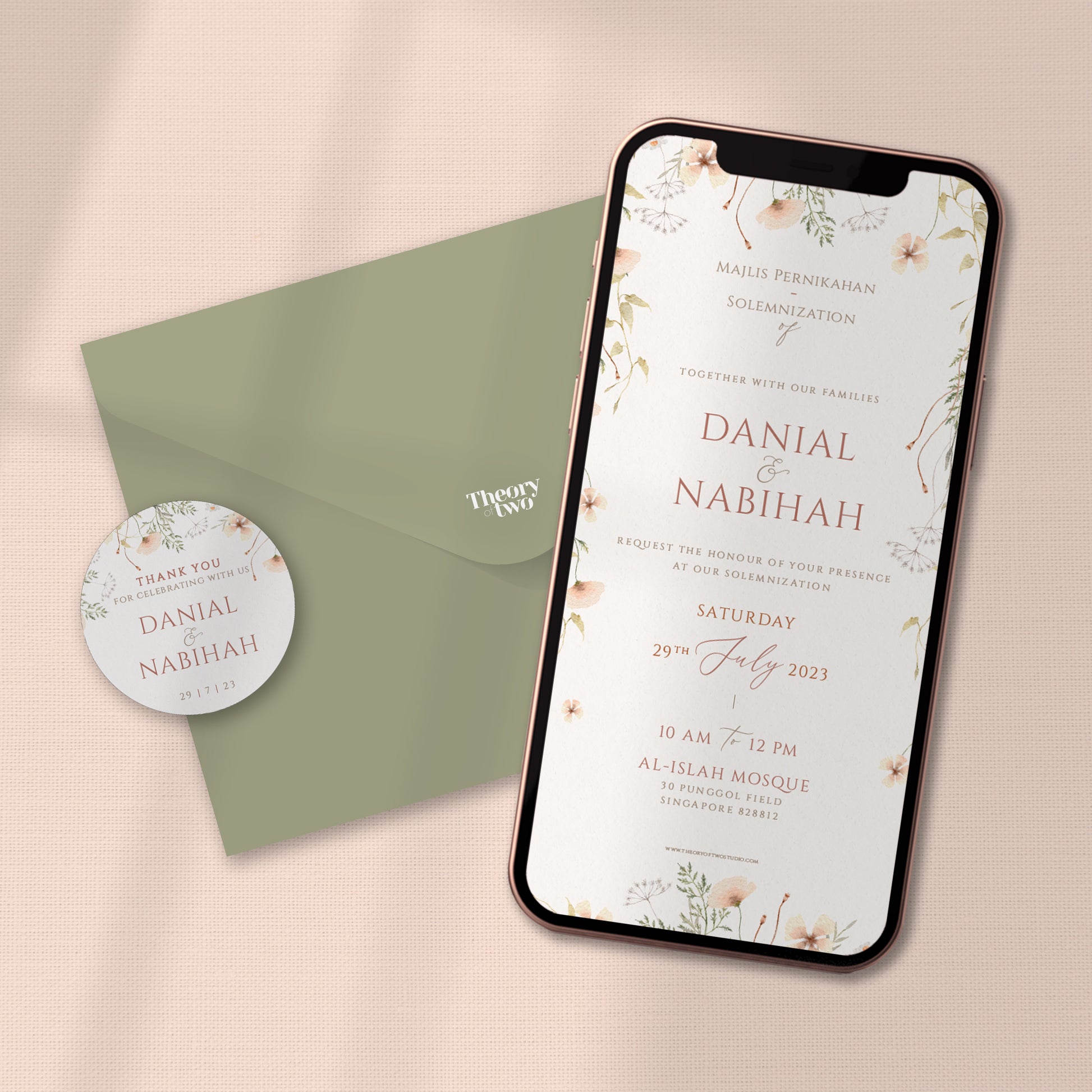 NEW!!! HERBS & WILD FLOWERS WEDDING INVITATION