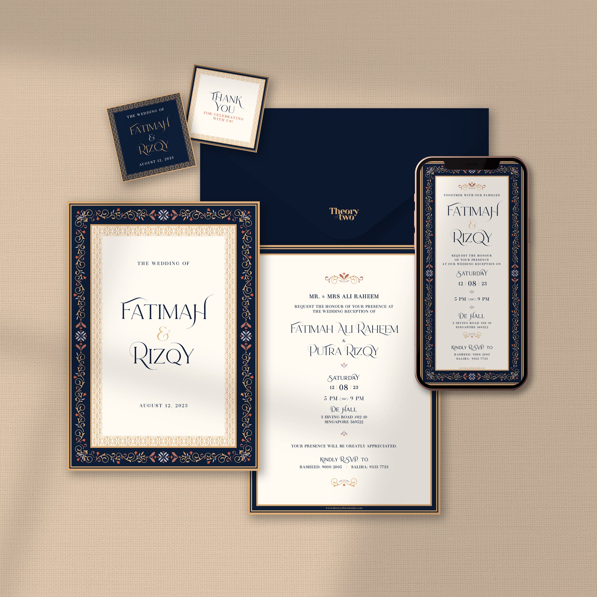 NEW!!! MIDNIGHT BLUE MORROCAN WEDDING INVITATION