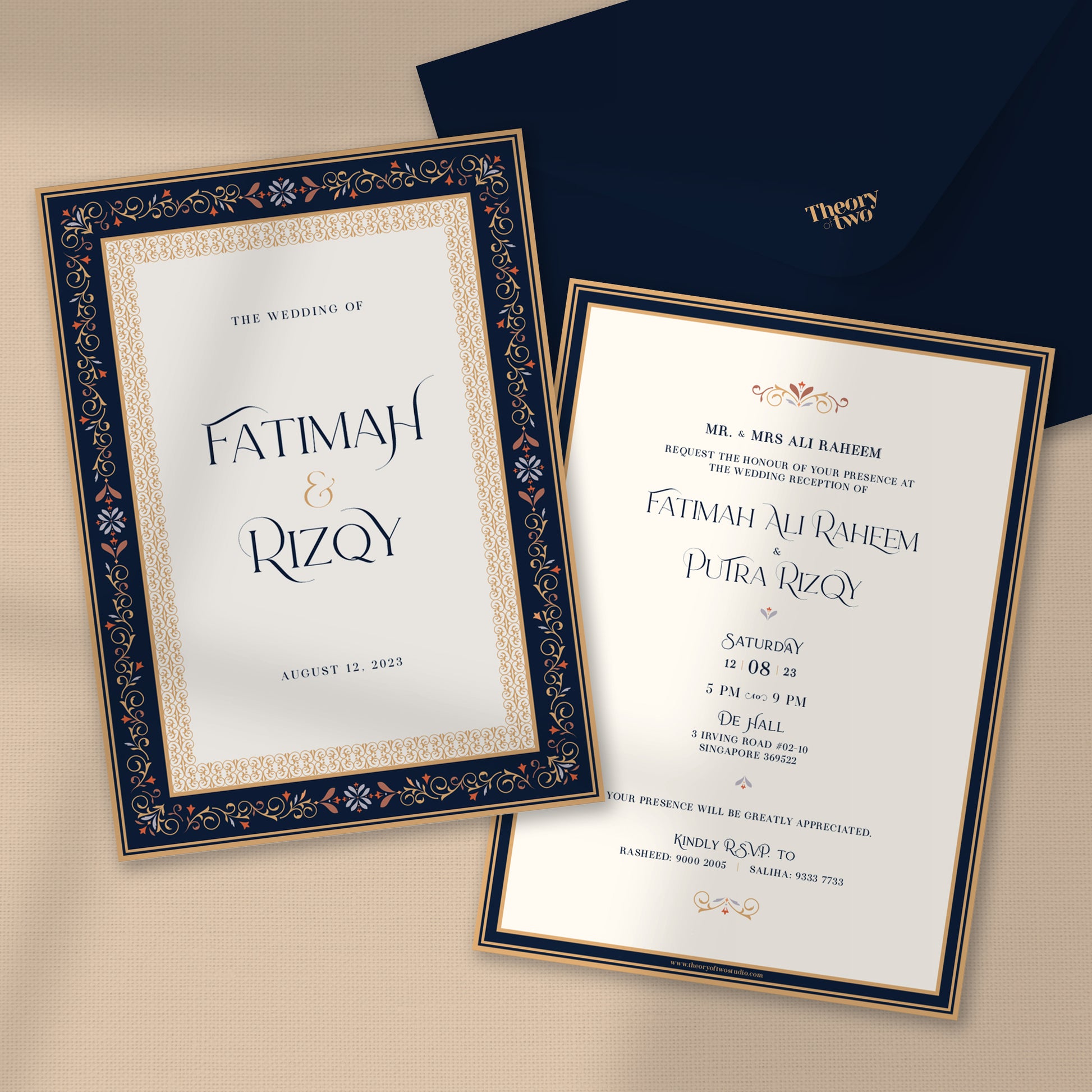 NEW!!! MIDNIGHT BLUE MORROCAN WEDDING INVITATION