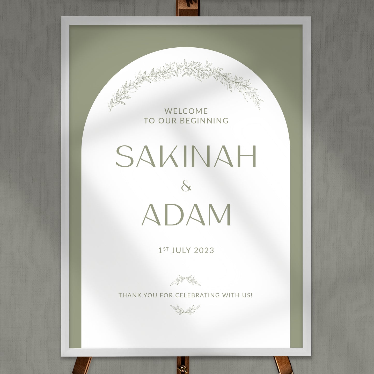 NEW!!! ELEGANT OLIVE LEAF WEDDING WELCOME BOARD