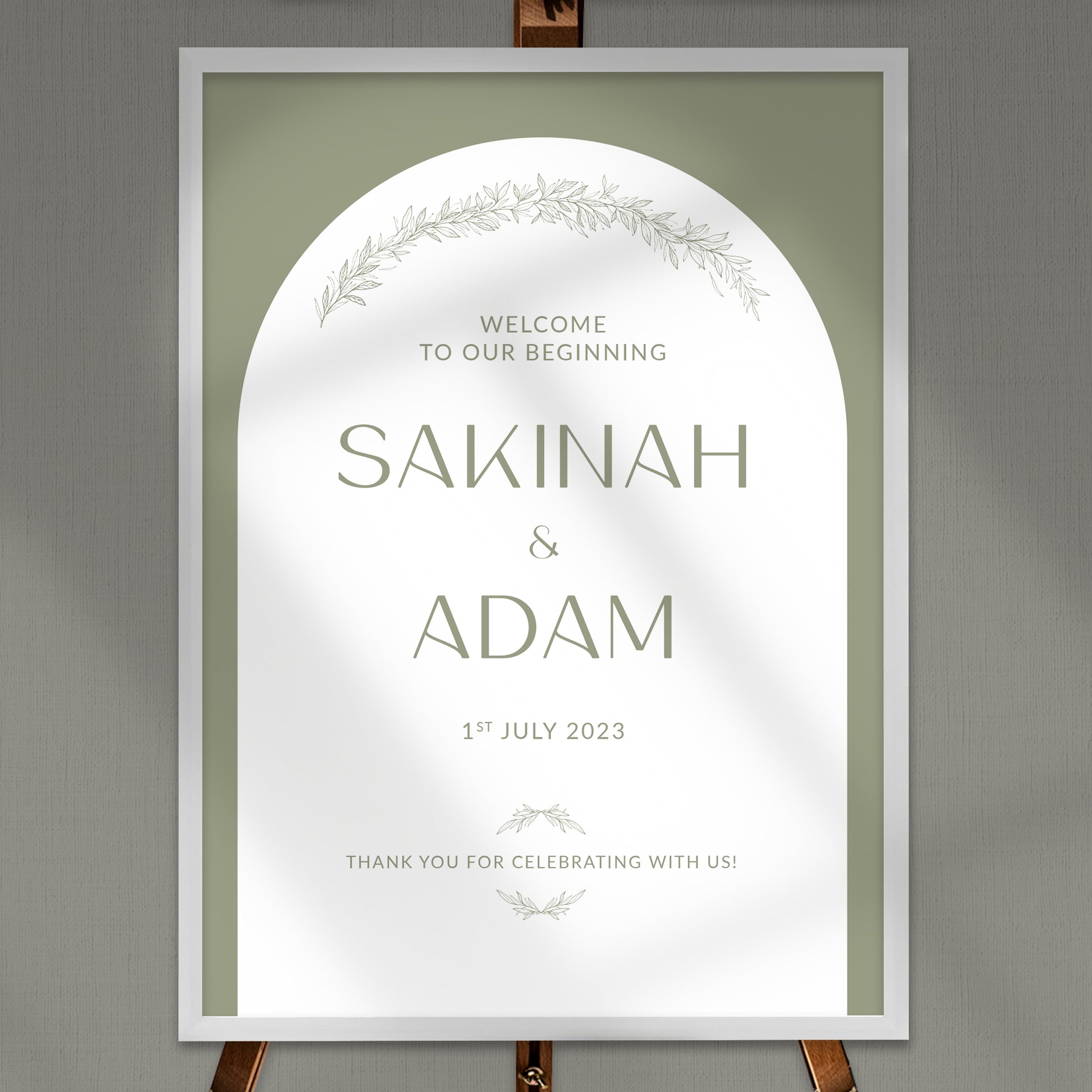 NEW!!! ELEGANT OLIVE LEAF WEDDING WELCOME BOARD