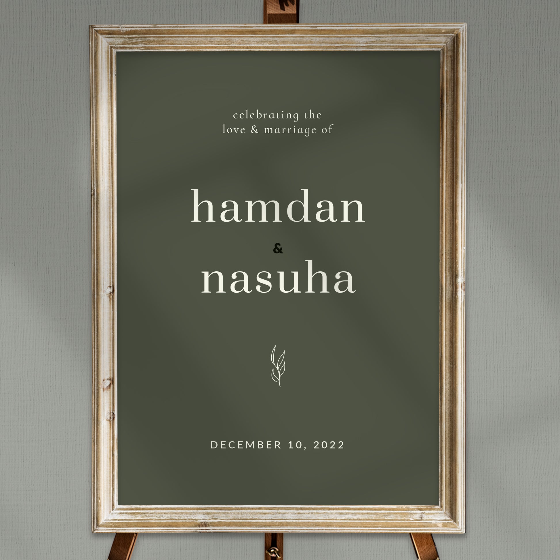 NEW!!! MINIMALIST FOREST GREEN WEDDING WELCOME BOARD