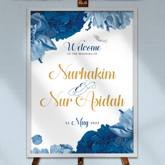 NEW!!! ROYAL BLUE WEDDING WELCOME BOARD