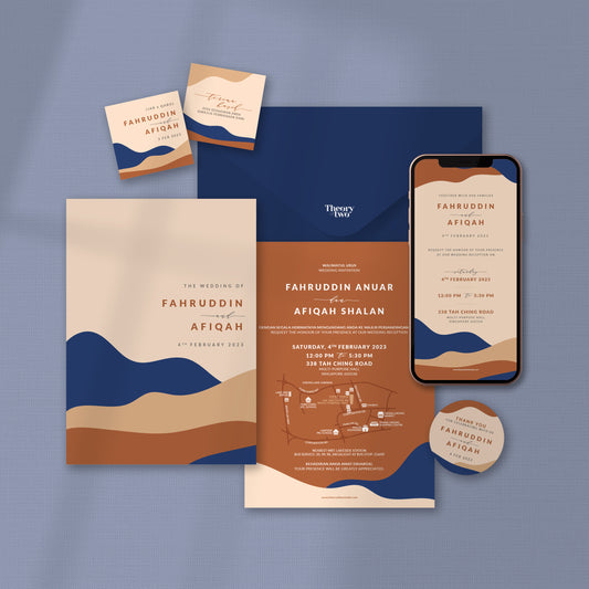 NEW!!! OMBRE BLUE & CREAM MODERN WEDDING INVITATION