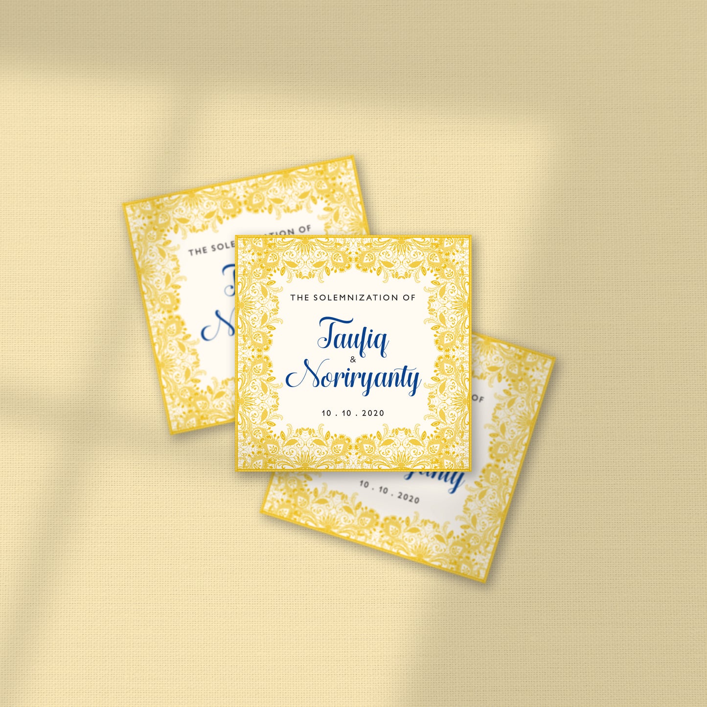 ROMANTIC GOLD LACE WEDDING FAVOR STICKER/ TAG