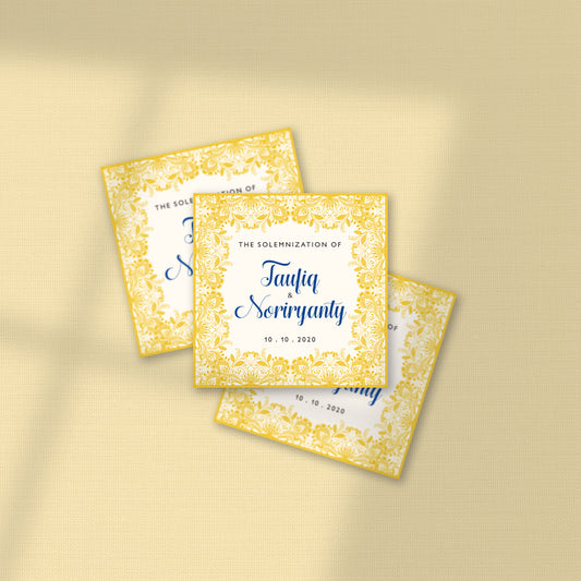 ROMANTIC GOLD LACE WEDDING FAVOR STICKER/ TAG