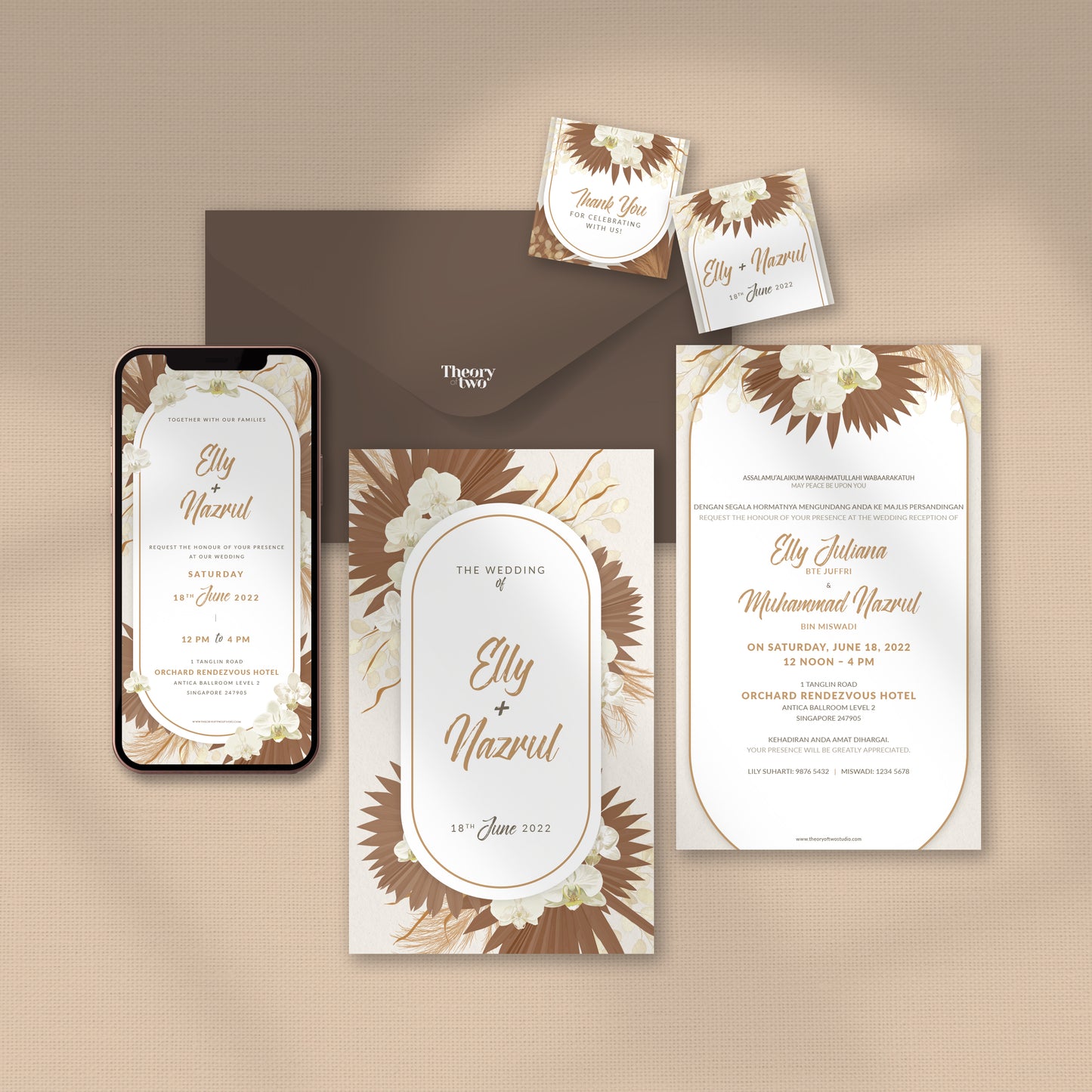 ROMANTIC PAMPAS WEDDING INVITATION