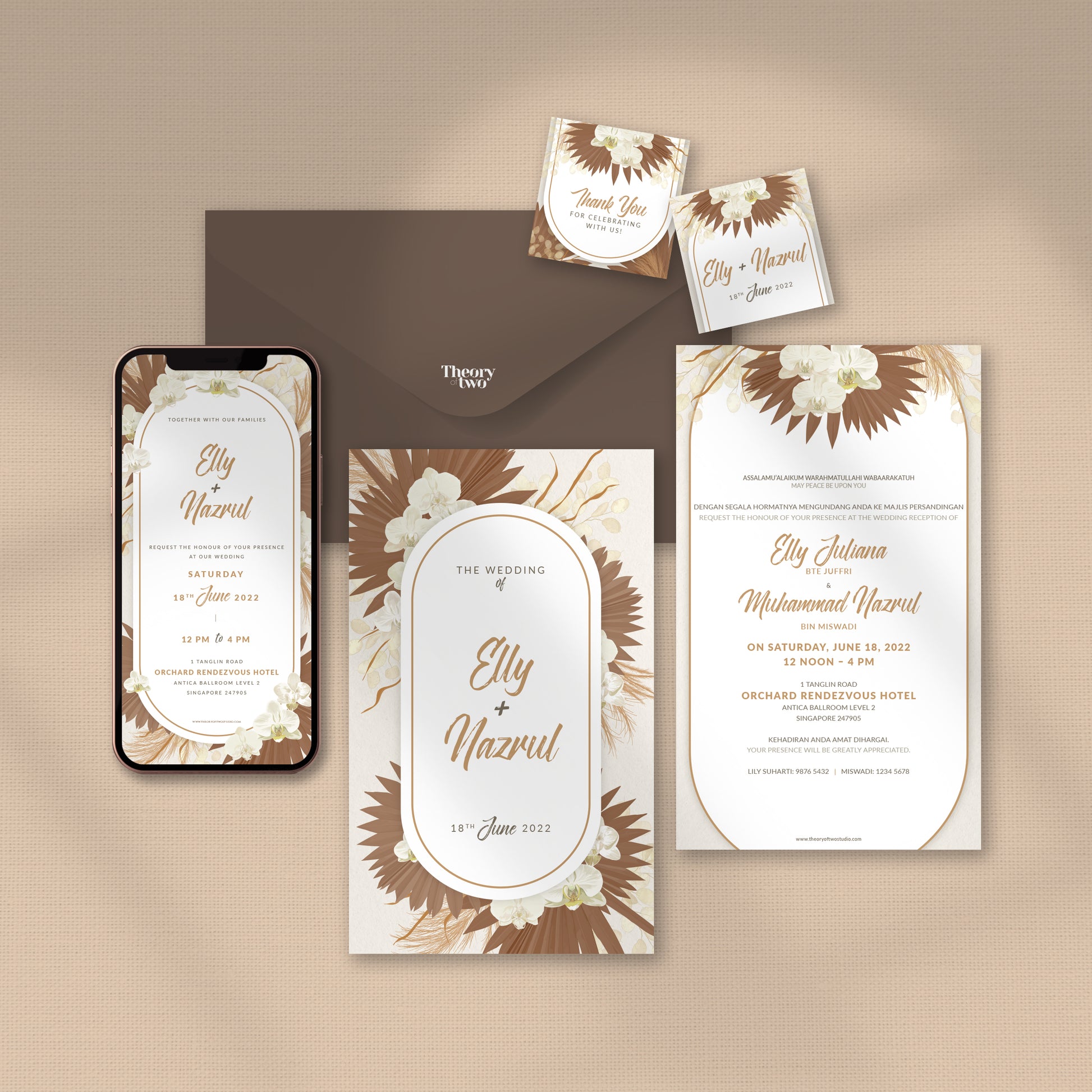 ROMANTIC PAMPAS WEDDING INVITATION