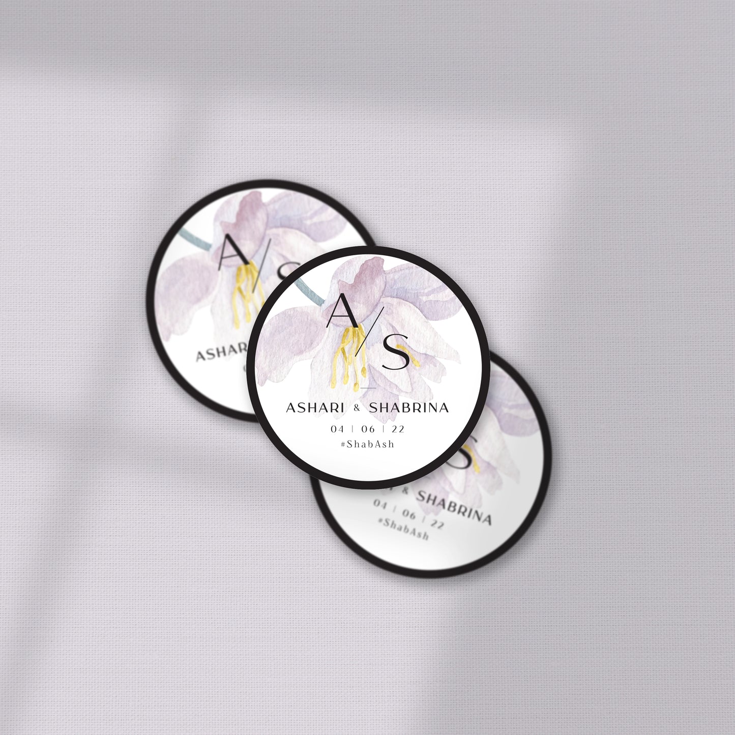 ELEGANT WHITE GARDEN FAVOR STICKER/ TAG 