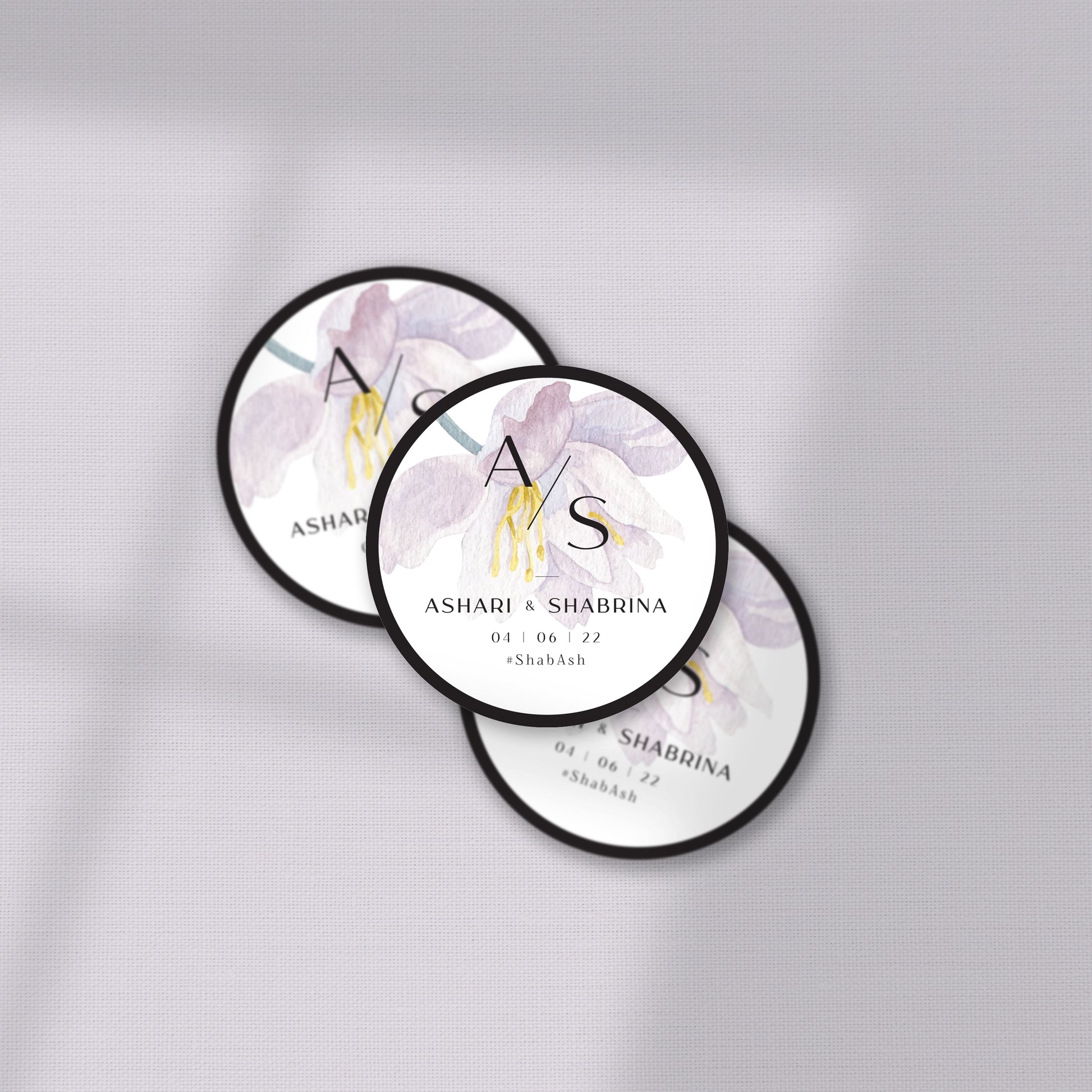 ELEGANT WHITE GARDEN FAVOR STICKER/ TAG 