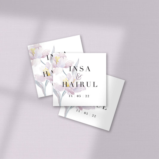 WHITE GARDEN WEDDING FAVOR STICKER/ TAG 