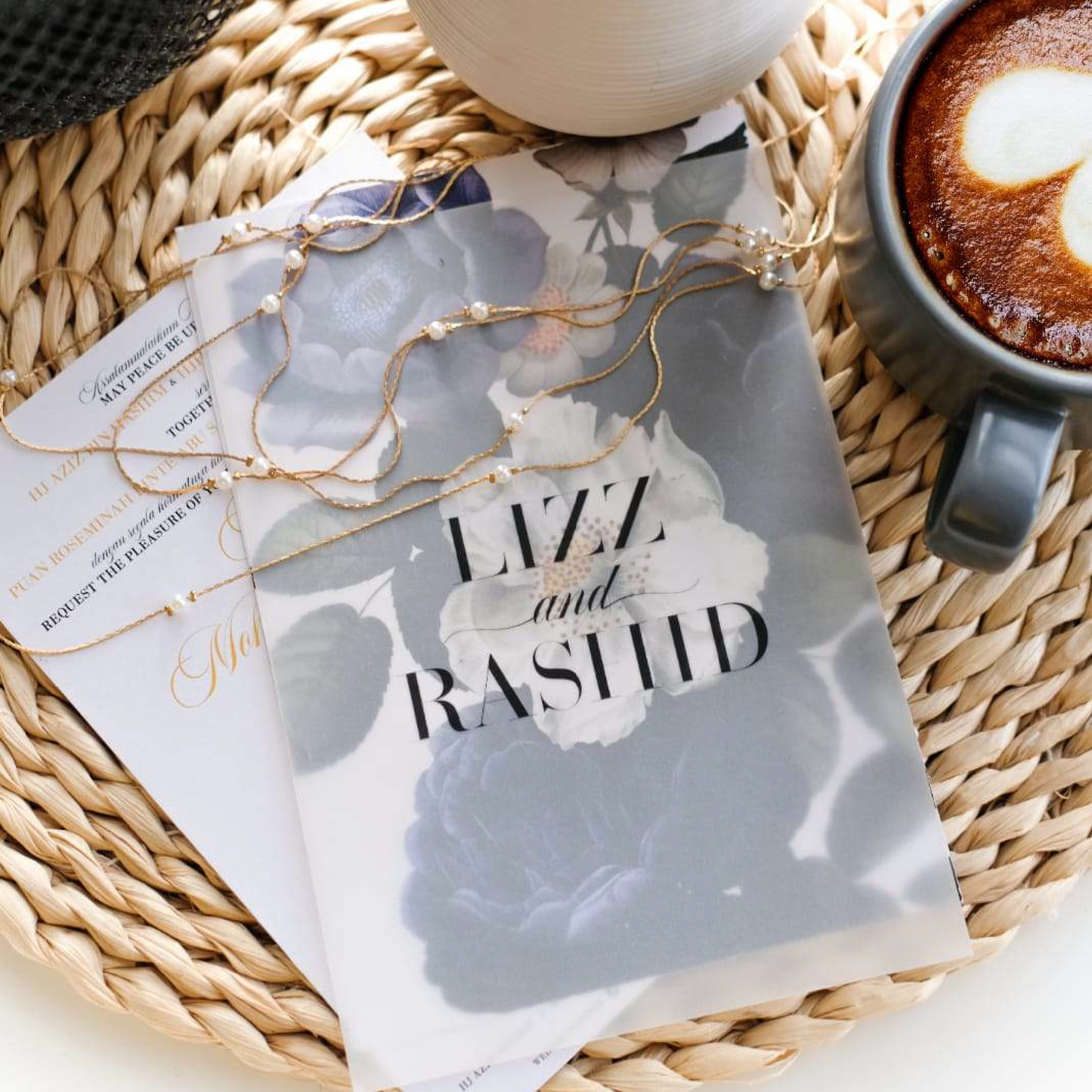 GORGEOUS TRANSPARENT HIBISCUS VELLUM WEDDING INVITATION SUITE