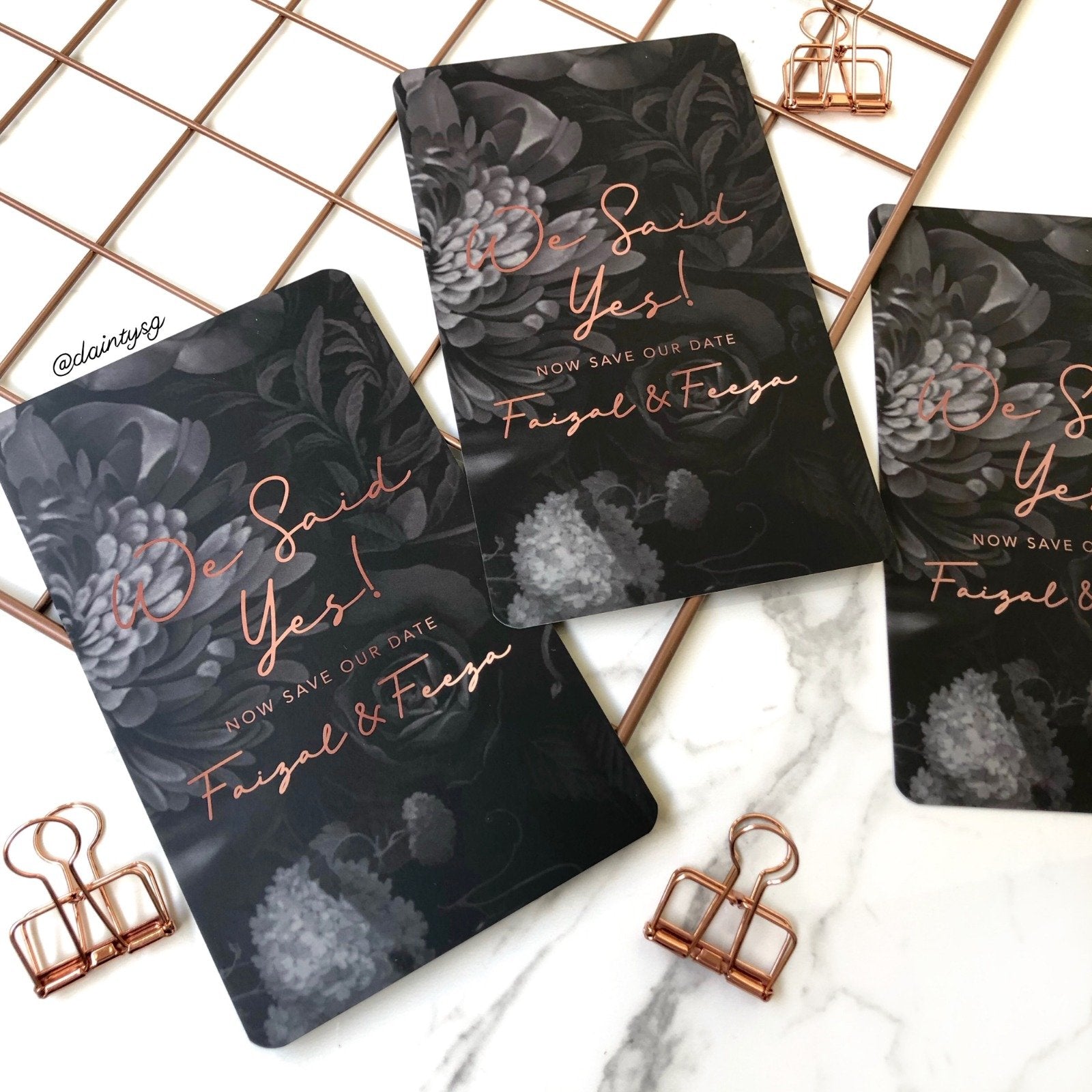 Classic Dark Floral Wedding Invitations | SG Wedding Invitations