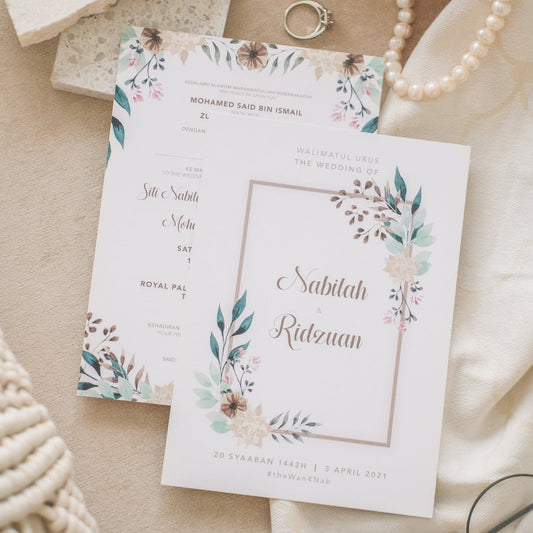ELEGANT EUCALYPTUS FRAME WEDDING INVITATION