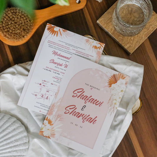 Bohemian Pampas Wedding Invitations | Singapore Wedding Card