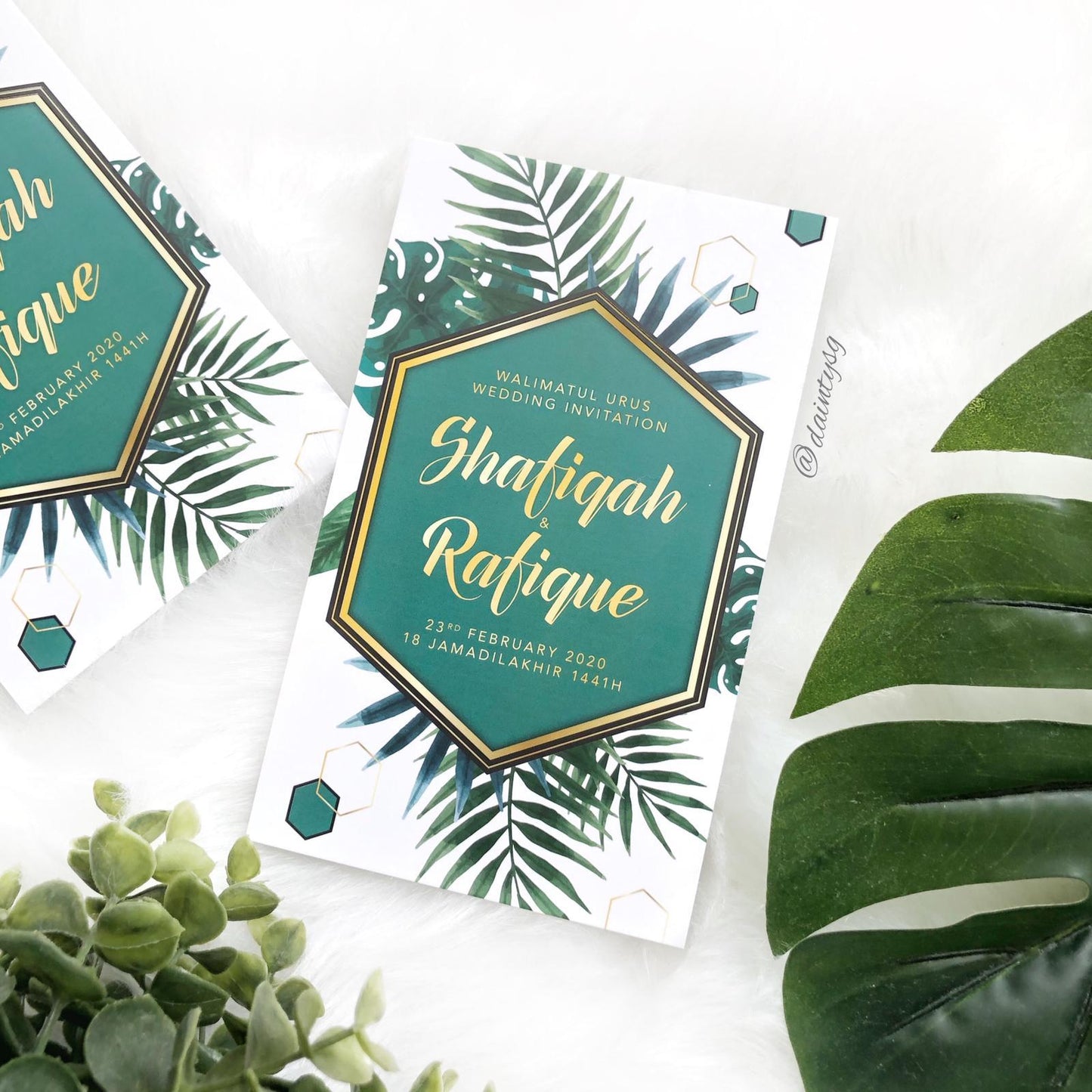 Modern Monstera Tropical Wedding Invitations | Wedding Cards SG