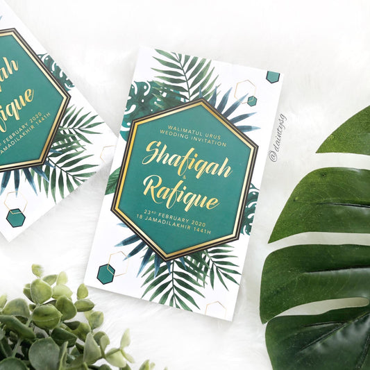 Modern Monstera Tropical Wedding Invitations | Wedding Cards SG