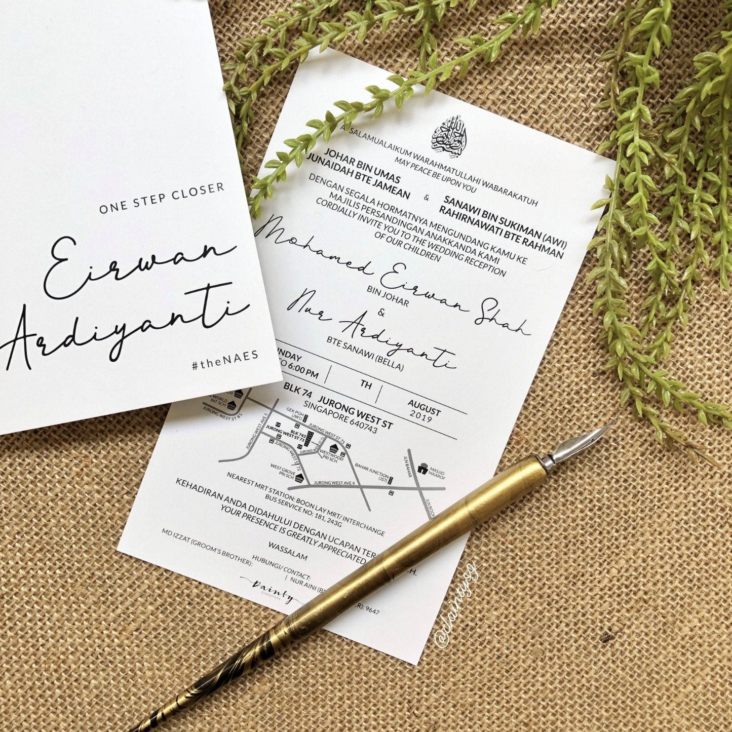 Modern Minimal White Wedding Invitations | Kad Kahwin SG