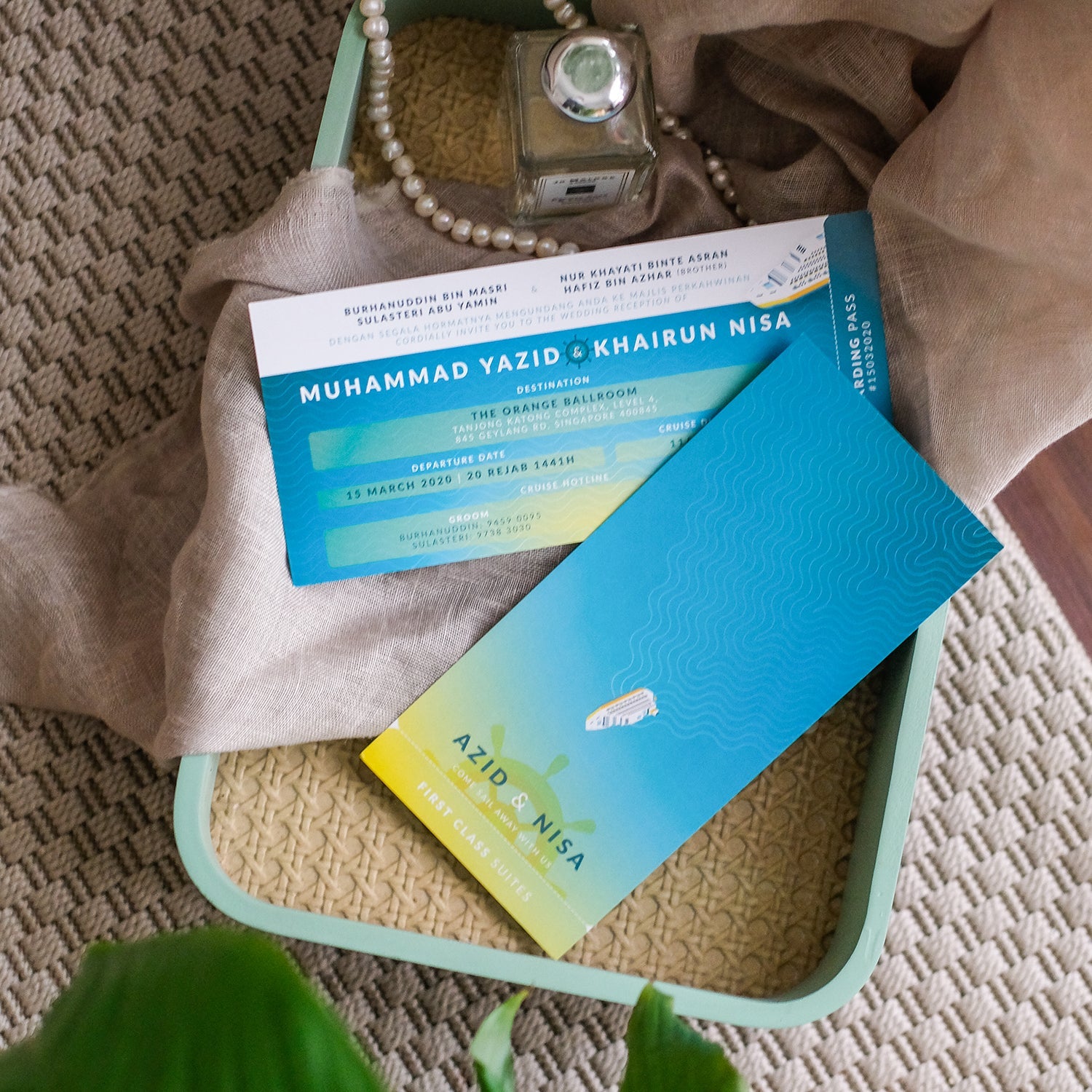 Cruise Ship Boarding Pass Wedding Invitations | Wedding Cards SG | Kad Kahwin SG