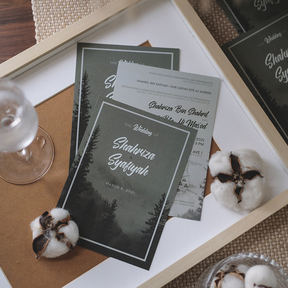 Modern Mountain Scenery Wedding Invitations | Singapore Wedding Card