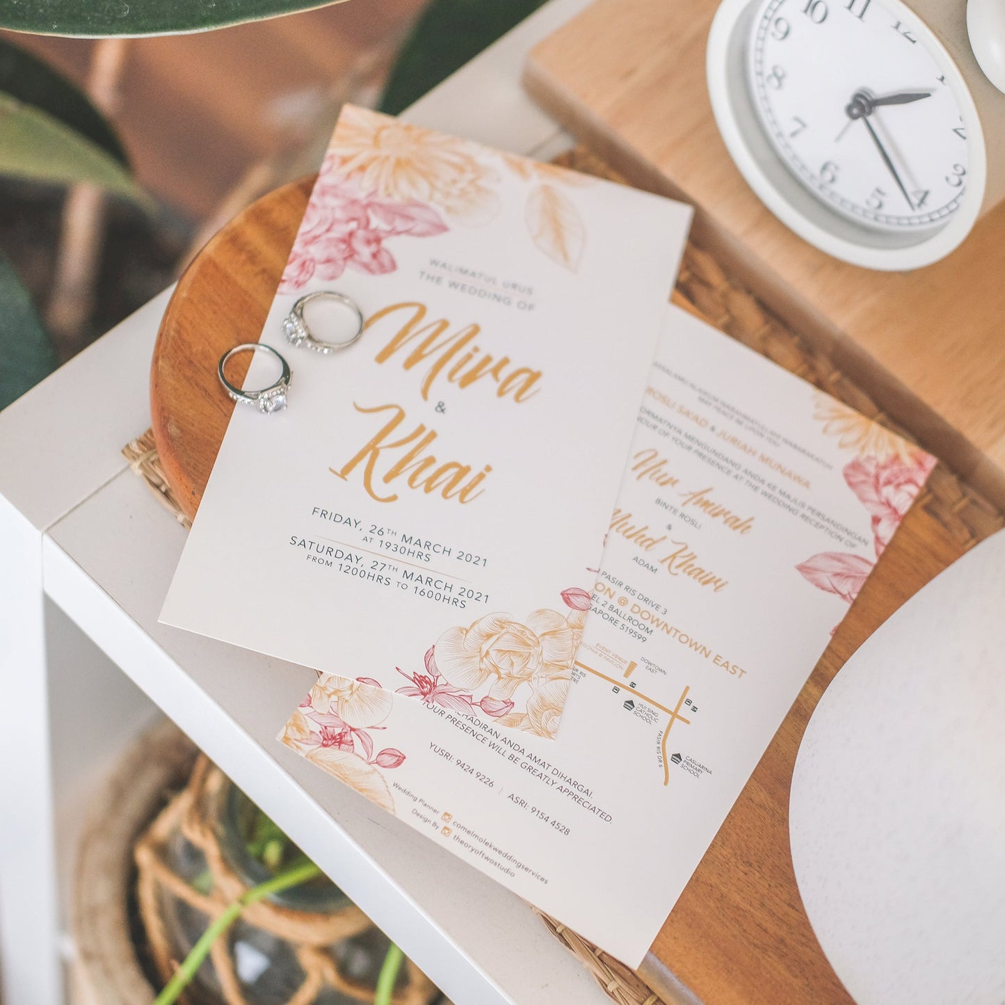 Modern Pale Yellow Lace Wedding Invitations | Wedding Card SG