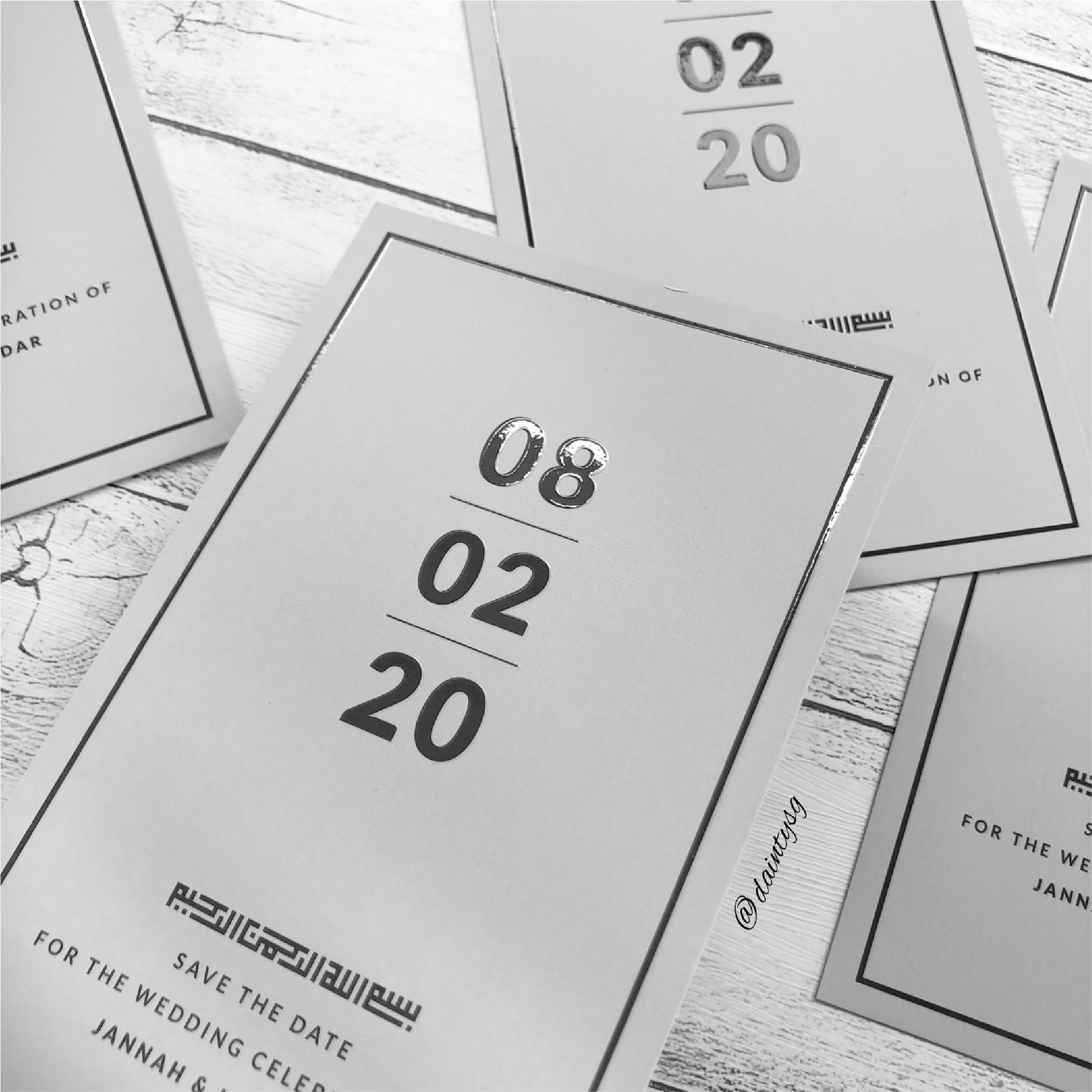 Minimalist Grey Modern Invitations | Affordable Wedding Invitations SG