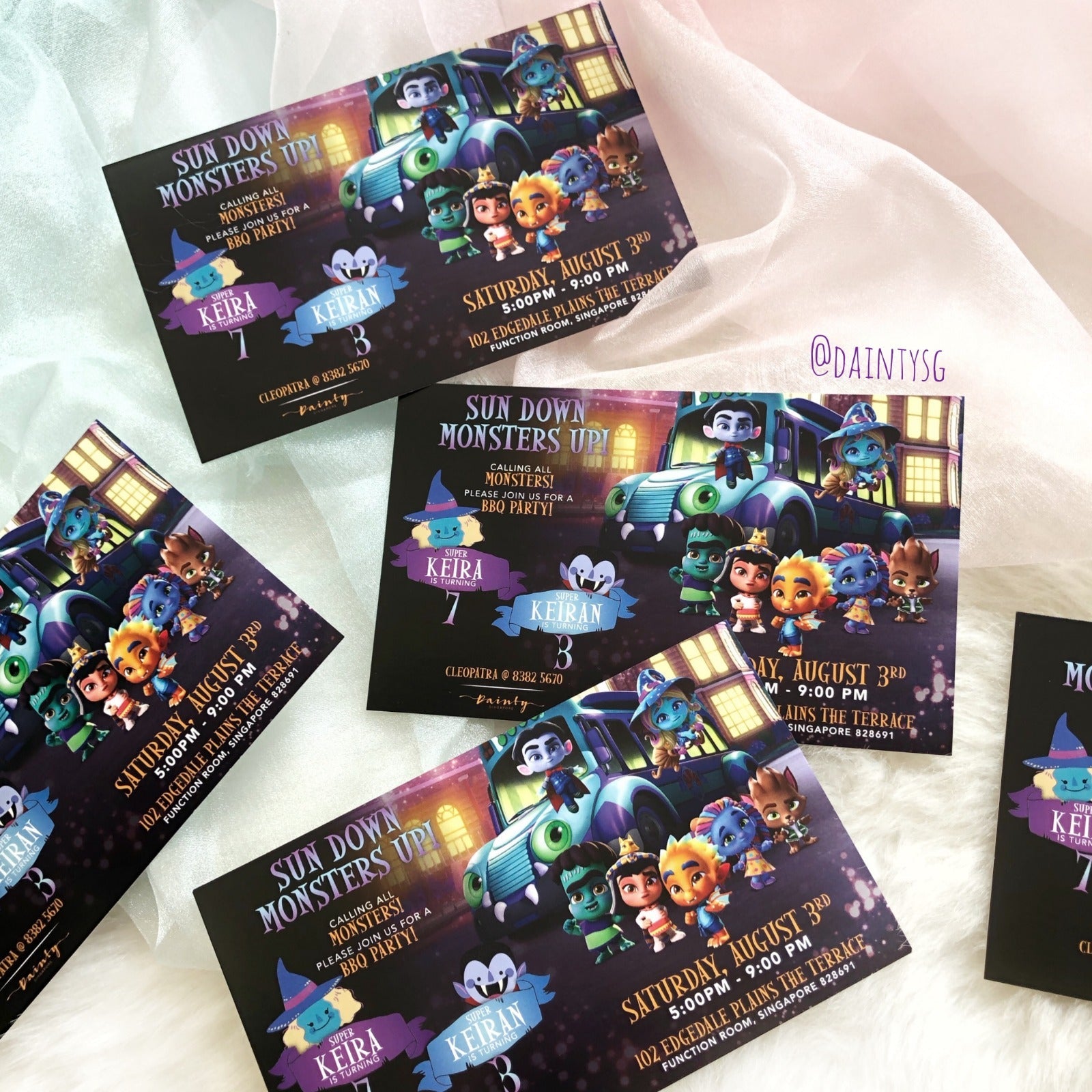 Super Monsters Birthday Invitations. THEORY OF TWO STUDIO is based and shipped from Singapore.