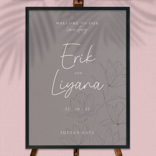 Welcome To Our Love Story Wedding Welcome Board Sign