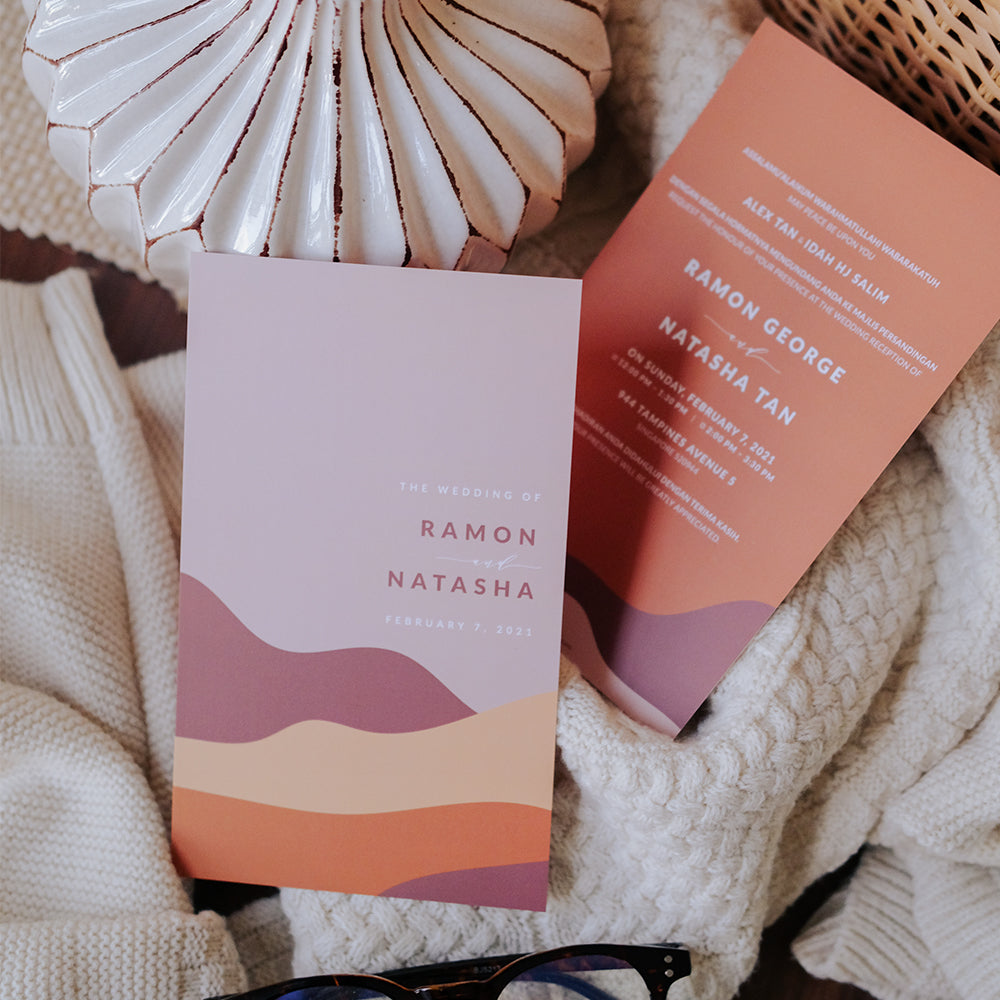 Burnt Orange Modern Wedding Invitations | Singapore Wedding Card