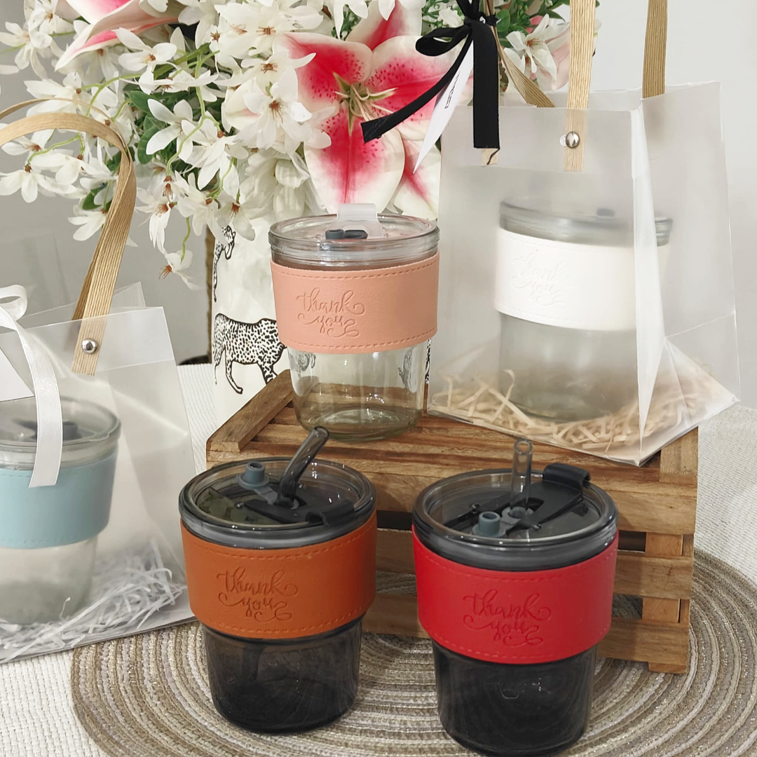 GLASS TUMBLER IN FROSTED BAG