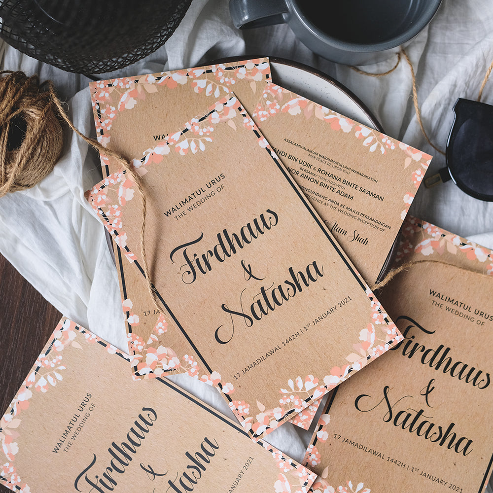 Rustic Cherry Blossom Wedding Invitations | Wedding Cards SG