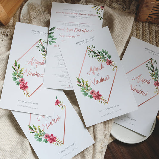 ROSE GOLD EUCALYPTUS GREENERY WEDDING INVITATION