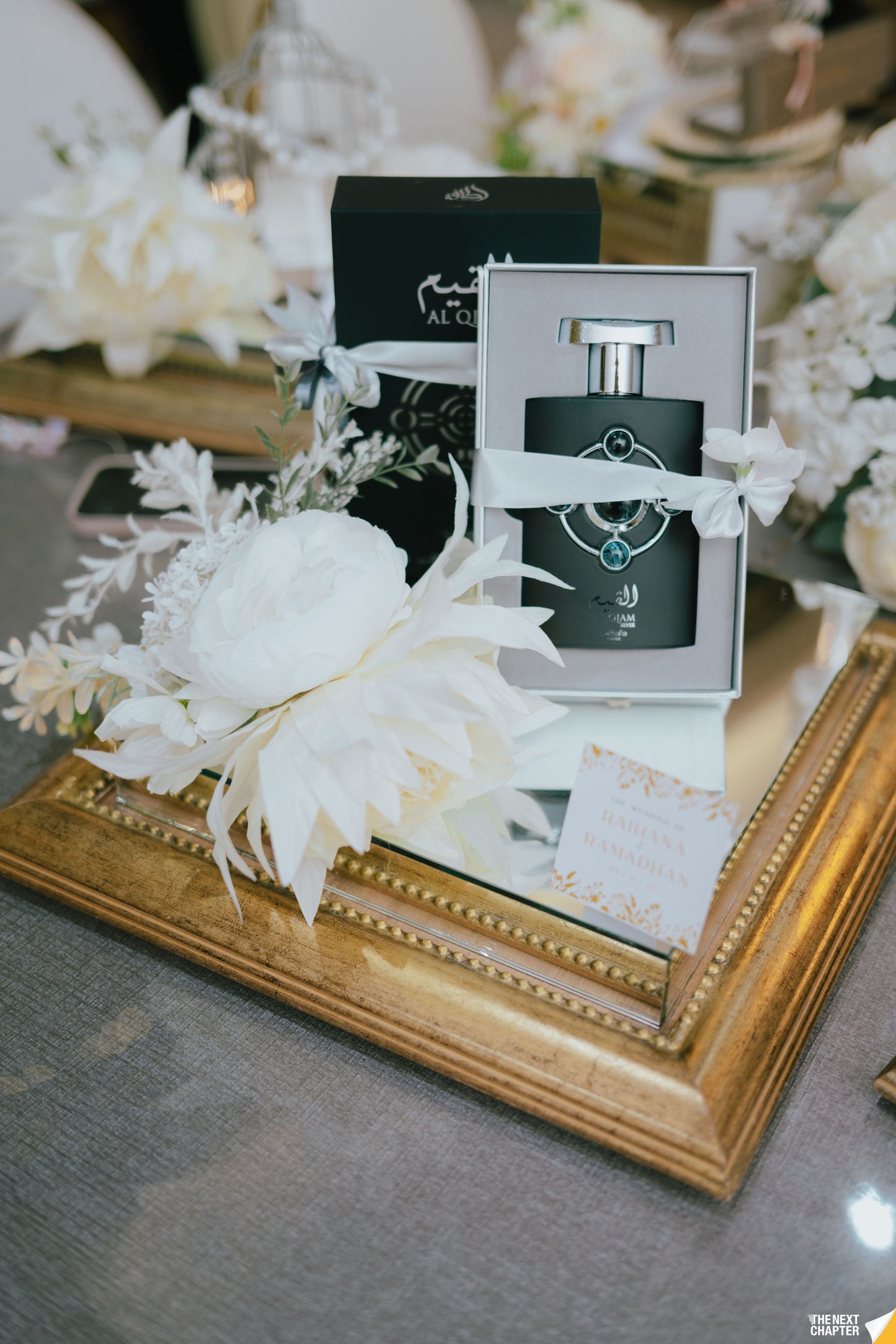 COPPER/ GOLD MIRRORED-BASE WEDDING GIFT TRAY (GUBAHAN)