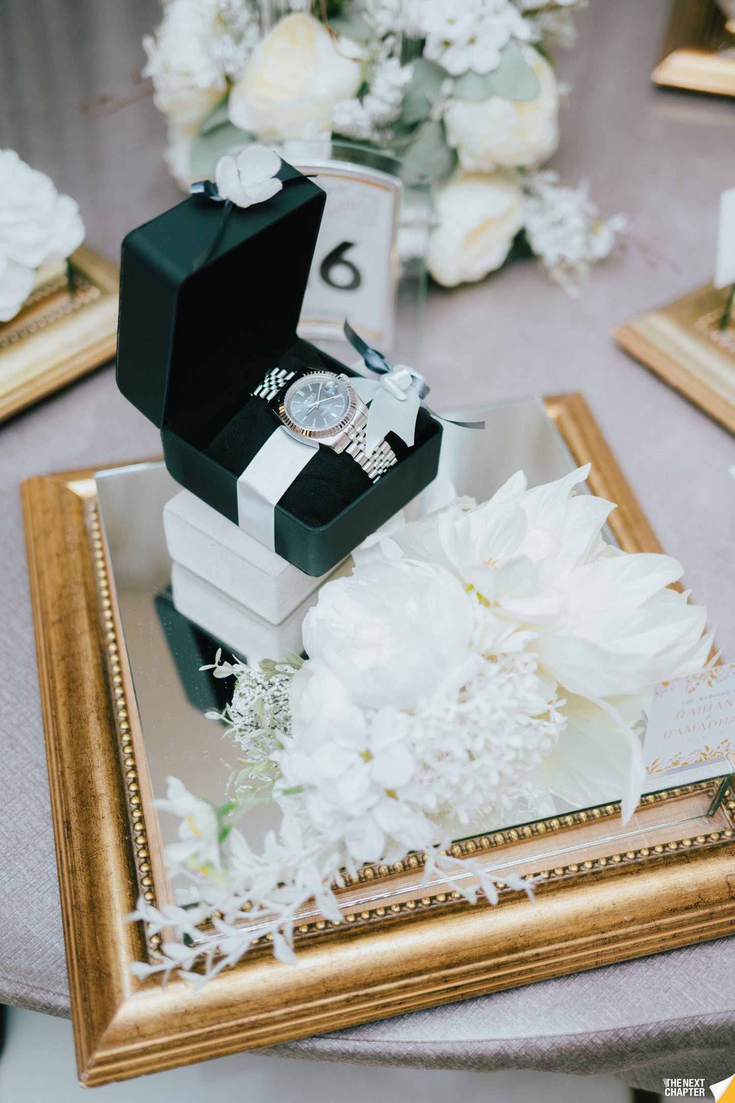 COPPER/ GOLD MIRRORED-BASE WEDDING GIFT TRAY (GUBAHAN)